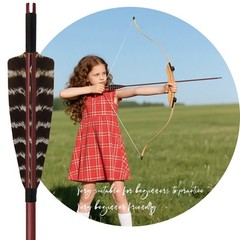 12Pcs Recurve Bow Wooden Arrows Nock Feather Traditional Archery Hunting Sp 500