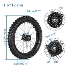 90/100-14 70/100-17 Tire Rim 17″ 14″ Wheel for Pit Bike Apollo SSR 125cc 140cc