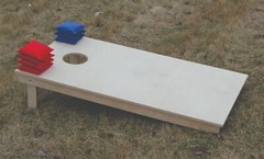 Cornhole Mountainous Rocky Landscape Boards BEANBAG TOSS GAME w Bags Set