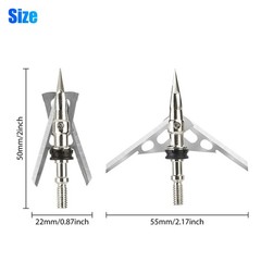6PCs Archery Hunting 125 Grain Broadheads Steel Tips Arrowheads Crossbow Shoot