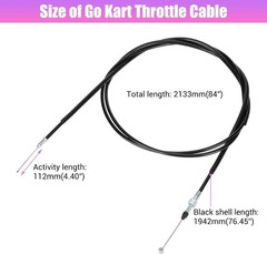 84 inch Go Kart Throttle Cable Kit Replacement for Coleman KT196 Parts Predat…