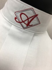 English Hunt Seat Ratcatcher White Show Bib Dickie With Personalized Collar