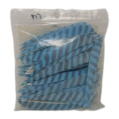 93 Count Gateway Feathers 5″ Left Wing: Parabolic Faux Barred Blue 500LPBBL