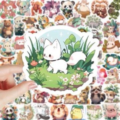 9Pcs Random Cute Animal Kawaii Cartoon Plant Flower Animal Waterproof Stickers