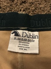 Dublin Breeches Khaki 30L Cotton Blend Equestrian Horse Riding A49