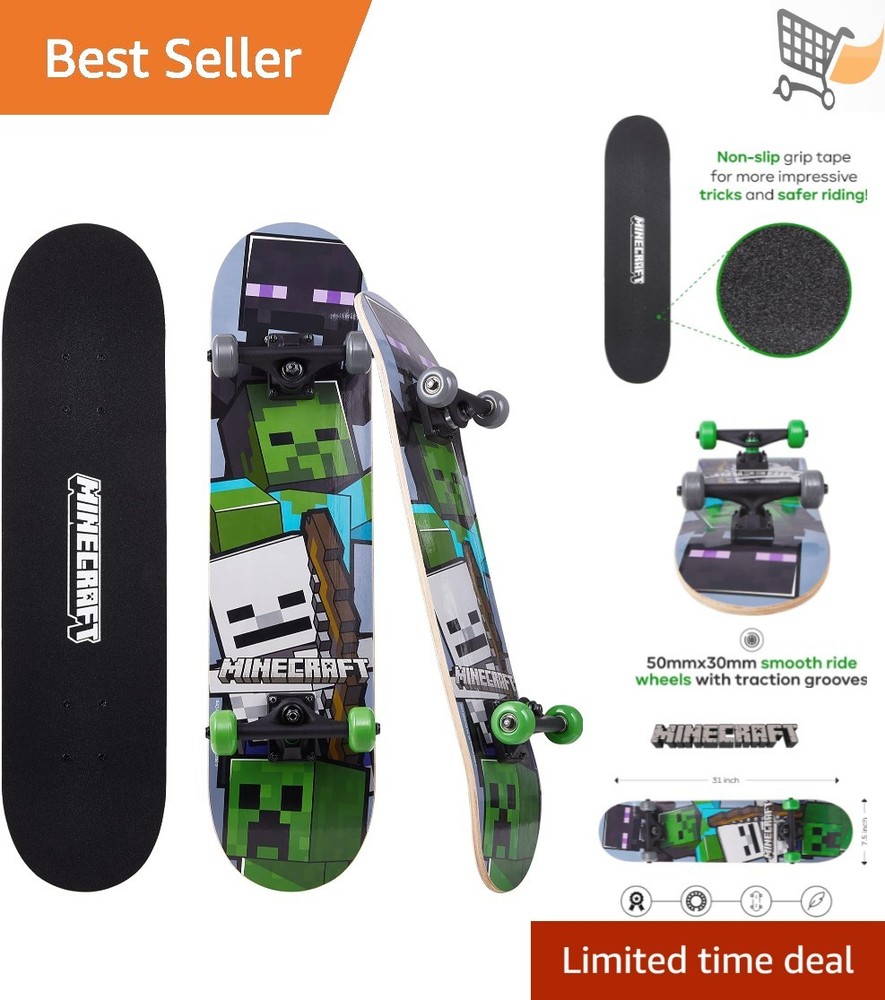 Skateboard Wooden 31 In Printed Grip Tape Cruiser All Skill Levels