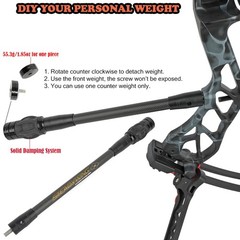 Archery Bow Stabilizer 6″ 8″ 10″ 12″ 15″ for Compound Bow, Carbon Fiber Body …