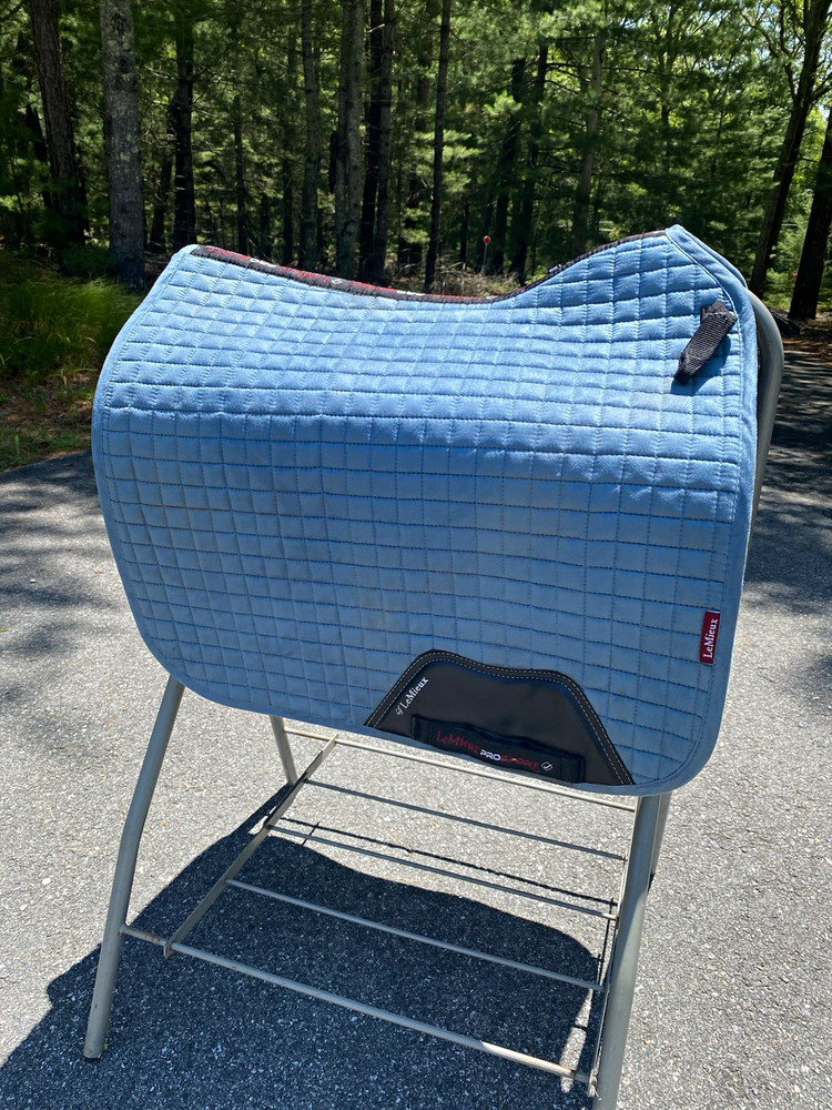 LeMieux ProSport Large Dressage Quilted Suede English Saddle Pad Ice Blue