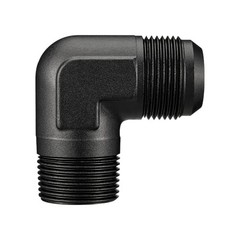 16AN Male Flare to 1″ NPT Pipe 90 Degree Fitting Adapter Aluminum Black