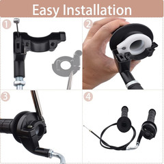 Twist Throttle Accelerator Handle Grips and Bent Cable Set for 50Cc 110Cc 125Cc
