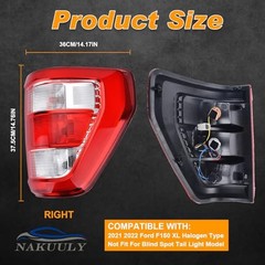 Tail Light for 2021-2024 Ford F-150 XL Right Passenger Rear Lamp ML3Z13404E