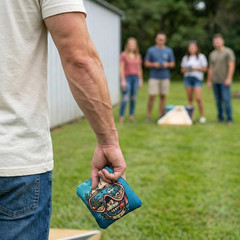 Professional Cornhole Bags Set of 8 – Dual Sided Stick & Slide (Suede/Woven) – P