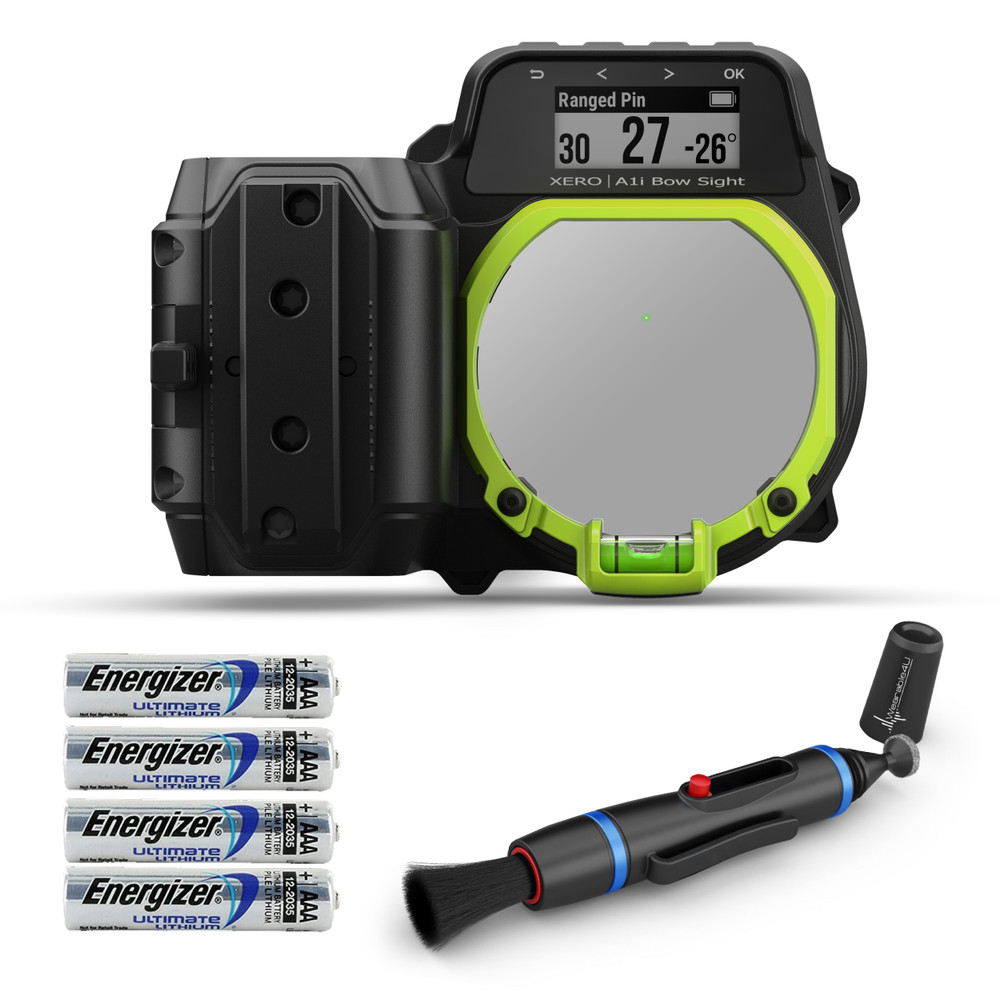 Garmin Xero A1i Bow Sight Left-Handed w/ Lens Cleaning Pen and Batteries Bundle