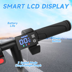 250W Electric Scooter for Kids Ages 8+ 13MPH 20 Mile Range Foldable 6.5″ Tire Bl