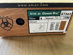 Ariat Jr Classic Pro Paddock Boots Cordovan Brown Size 4 -Sole 10” Long ,Ball 4”