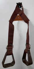 NEW FORMAY LEATHER & NYLON BUDDY STIRRUPS WITH BERRY CONCHO