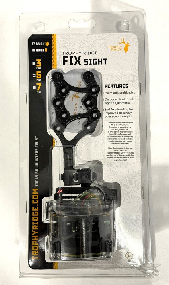 Trophy Ridge Fix 5-Pin .019 Bow Sight Black – Right Hand #AS905