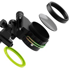 Compound Bow Sight 5Pin .019″ Micro Adjust 4X 6X 8X Lens Archery Targeting RH LH