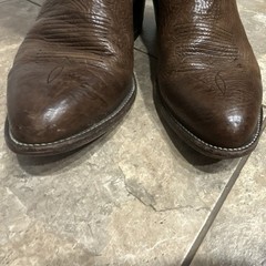 Tony Lama Brown & Black Leather Bullhide Cowboy Boots 10.5EE