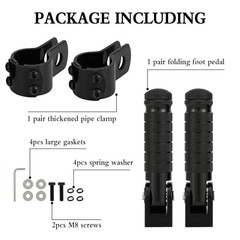 Passenger Foot Pegs M8 Foldable Footrest Rearsets 90 Degree E-bike Passenger