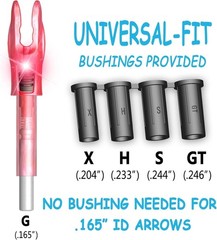 6/12PCS G Lighted Nocks for Arrows with .165 .204 universal fit, Red