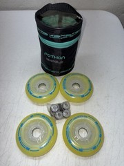 NEW Powerslide Fothon Rage LED Wheels Yellow 4 Pack (one Wheel has small Defect)