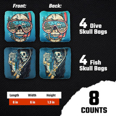 Professional Cornhole Bags Set of 8 – Dual Sided Stick & Slide (Suede/Woven) – P