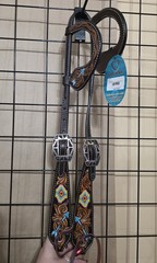 BRAND NEW Weaver Turquoise Cross Collection Navajo Arrow Double Ear Headstall