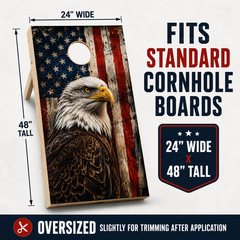 1776 American Freedom Cornhole Board Wraps Patriotic Eagle Vinyl Set Custom