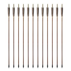 1 Dozen Hunting 33″ Recurve Bow Arrow Traditional Handmade Bamboo Arrows