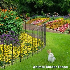 OUSHENG 38in (H) Decorative Garden Fence Fencing, 10ft (L) Rustproof Metal Wi…