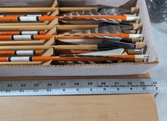 Shakespeare Archery Cedar Arrows, A51-2. One Dozen, 1962. 50#-55#