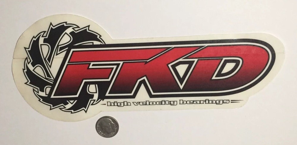 FKD Skateboard Bearings Sticker 7.75” Original Vintage late 90s Y2K