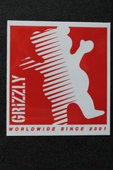 GRIZZLY Skateboard Griptape Bear Red White Fade Z47A OG Skateboarding STICKER