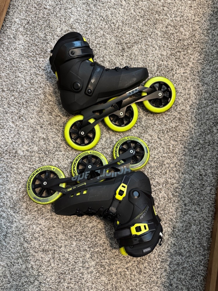 Rollerblade Maxxum Edge 125 3WD Inline Skates Size 10 Neon Yellow/Black Used 1x