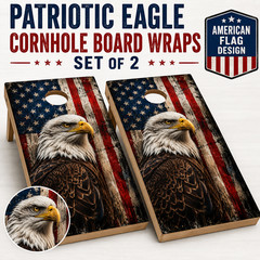 1776 American Freedom Cornhole Board Wraps Patriotic Eagle Vinyl Set Custom