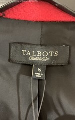 Talbots Red Black Plaid Wool Alpaca Double Breasted Peacoat Jacket 16 NWT