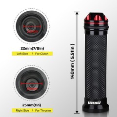 NIBBI Motorcycle Hand Grips, Racing CNC Aluminum Soft Rubber Handlebar,7/8 H…