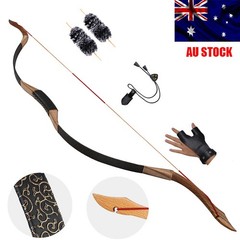 Archery Traditional Longbow 30-50lbs Recurve Bow Hunting Mongolian &12x Arrows