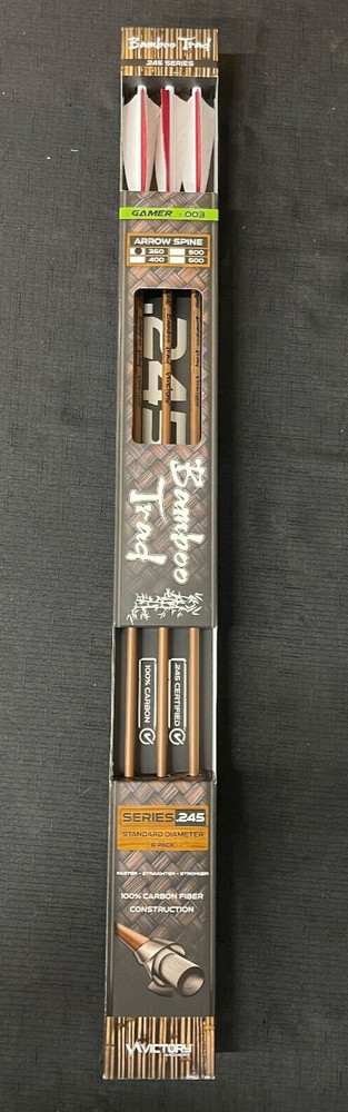 Victory Archery Bamboo Trad V3 .003 350 .245 Feather Fletched 6 Pack BRAND NEW