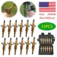 12Pcs Golden Swhacker Broadheads 100 Grain 1.75″ Cut Compound Bow Crossbow Tips
