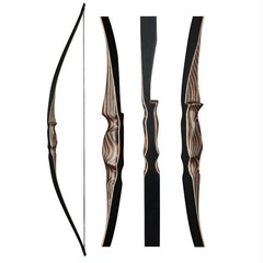 54″ Recurve Bow 20-70lb Wooden Archery Hunting Bow Longbow Target Arrows RH