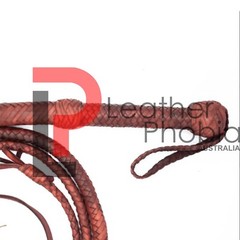 Double Belly Leather BullWhip, 04 Feet Long, 16 Plaited Heavy Duty Bull Whip