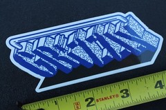 Grizzly Skateboards Griptape Blue Handrail OG Z58B Vintage Skateboarding STICKER
