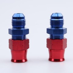 -6 AN Male to 3/8″ Hardline Compression Fitting 6AN to 3/8″ Red/Blue – 2PCS
