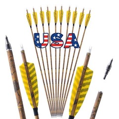 30″ Carbon Arrows Camo SP500 Turkey Feather Removable Tips Compound Bow Target
