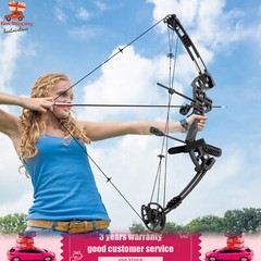 Compound Bow Kit with 12 Arrows Right Hand Archery Hunting Set Black 30-55lbs