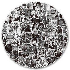 200 PCS Horror Black Stickers and Decals,Horror Movie Sticker for Water Bottl…