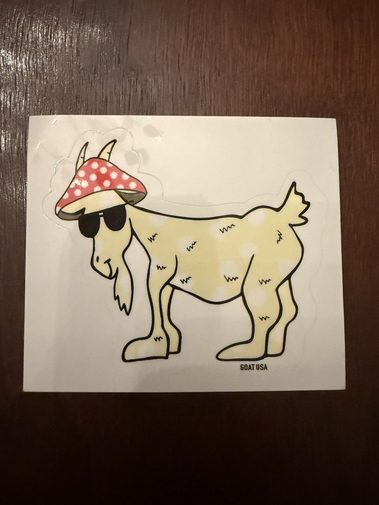 GOAT USA Mushroom Goat Sticker. Single Sticker. Brand New.