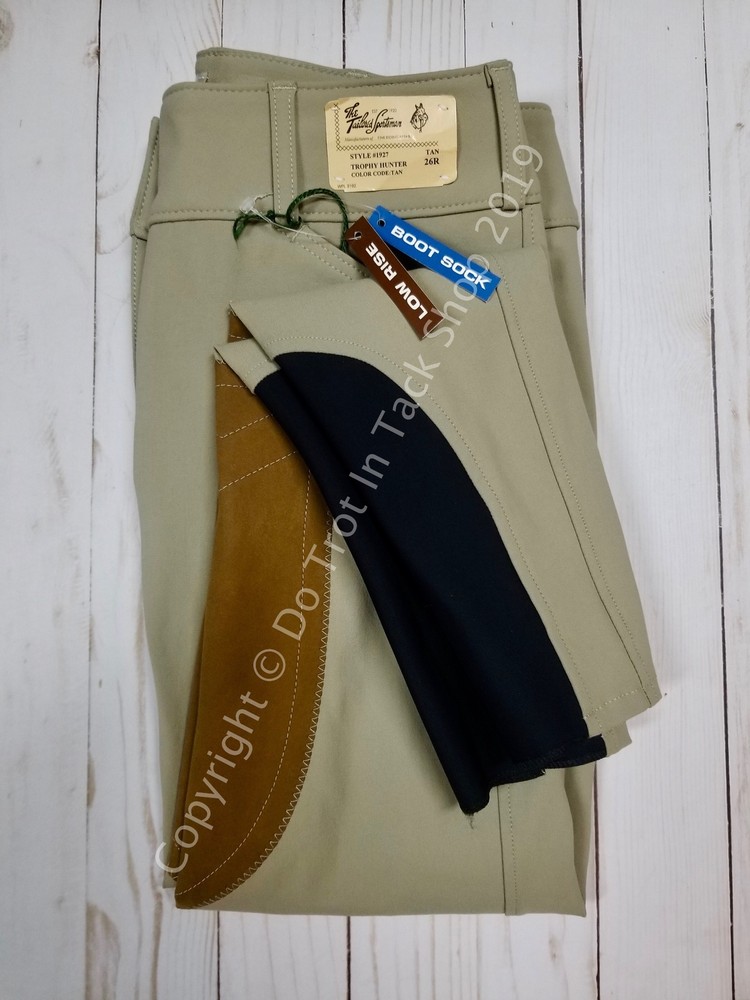 Tailored Sportsman Ladies Sock Bottom Breeches – Front Zip Low Rise Tan